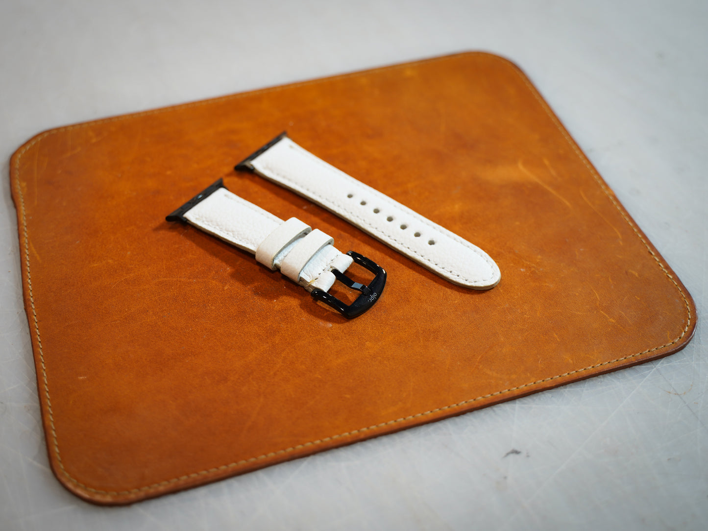 Italian Leather Apple Watch Band - White