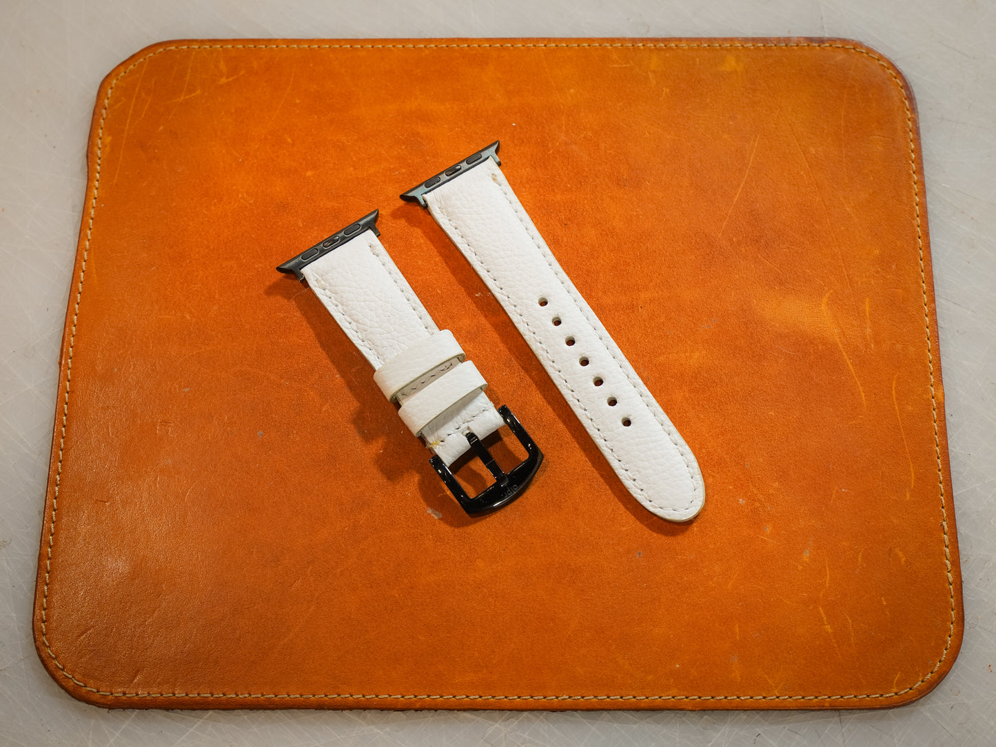 Italian Leather Apple Watch Band - White