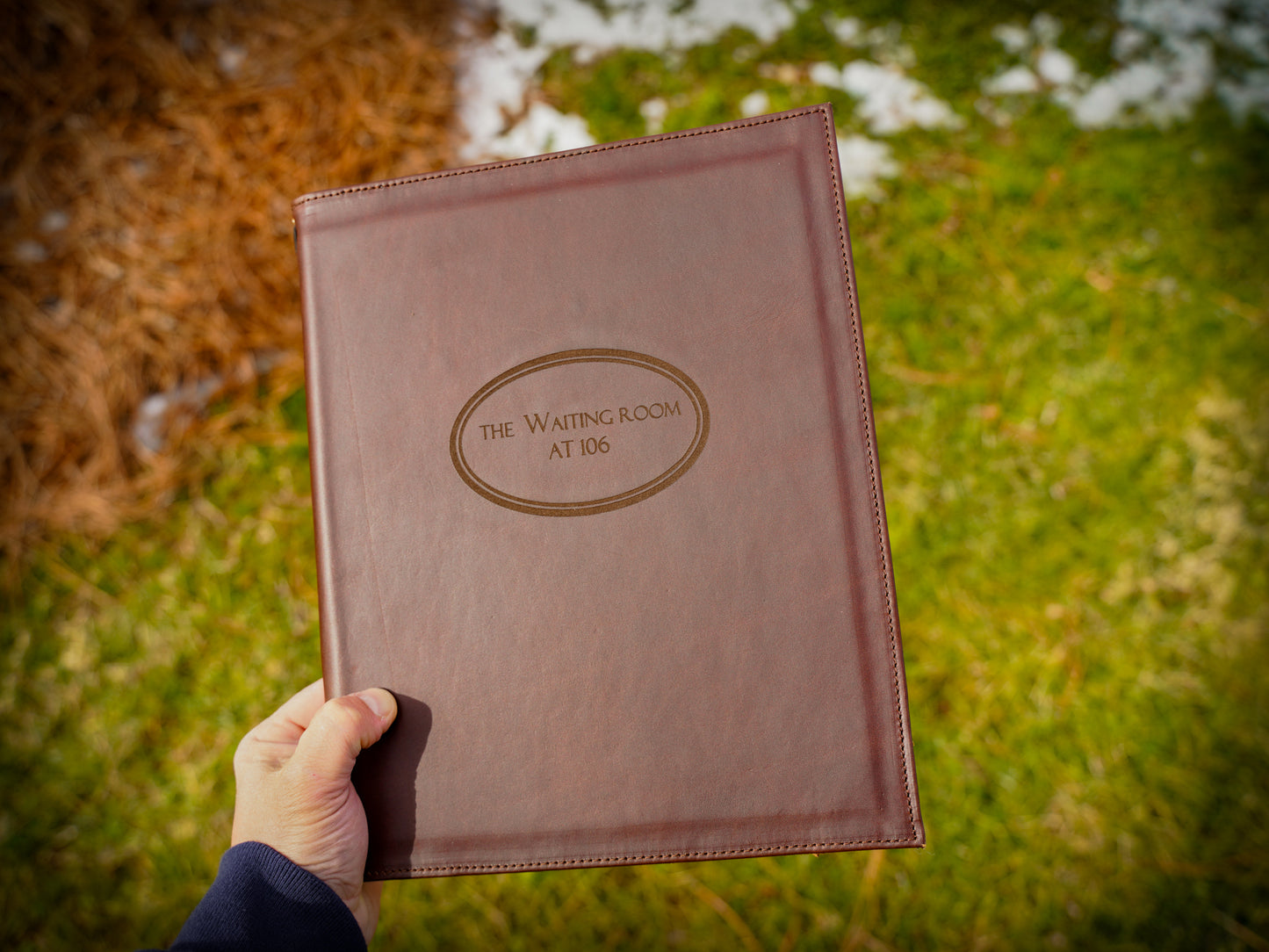 Milwaukee Leather Hardcover Menu with Corners - Chestnut
