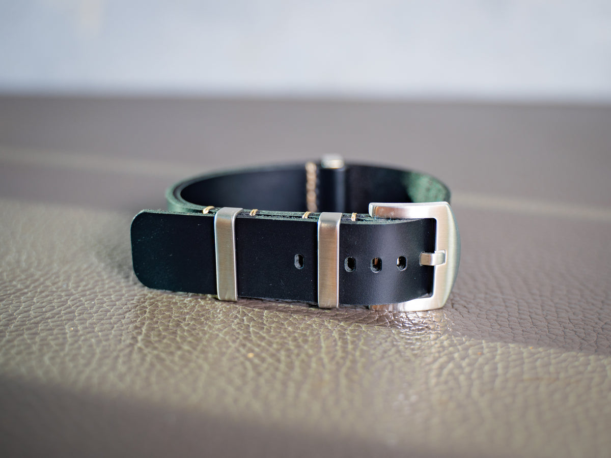 Leather Watch Band 1 piece - Black