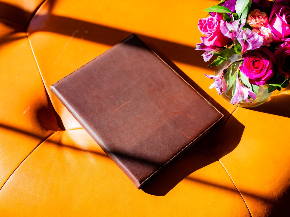 Vintage Leather Hard Menu 2 view - Chestnut