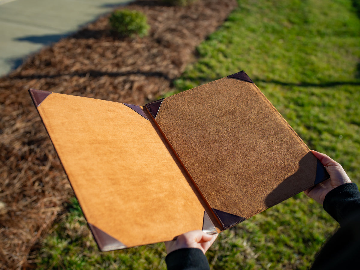 Vintage Leather Hard Menu 2 view - Chestnut