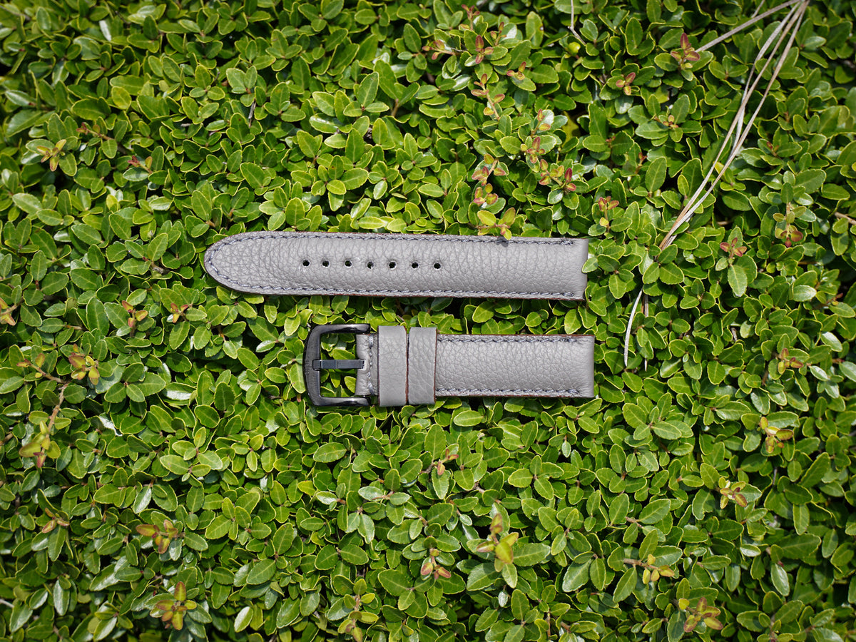 Italian Leather Watch Band - Grey