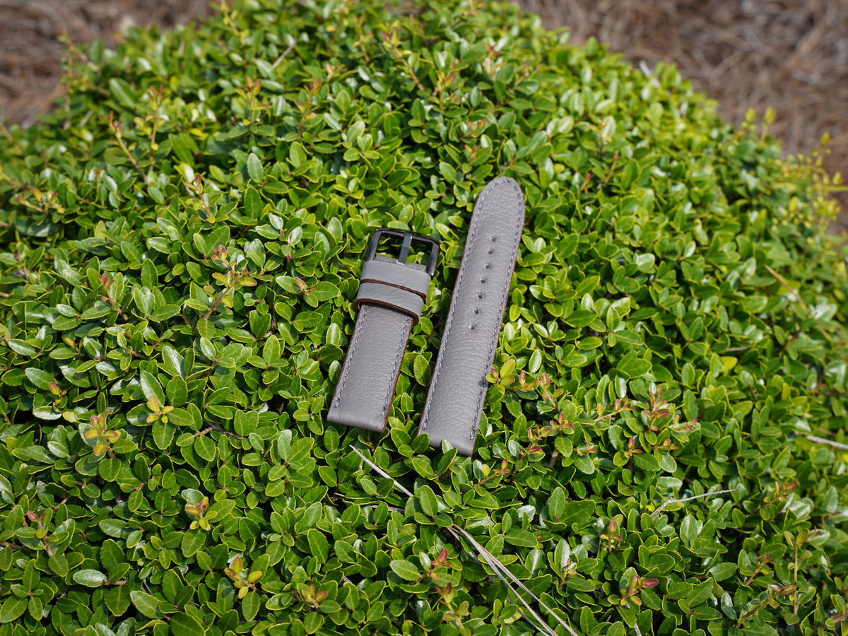 Italian Leather Watch Band - Grey