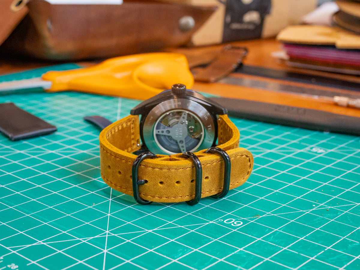Leather Watch Band 2 piece - Camel