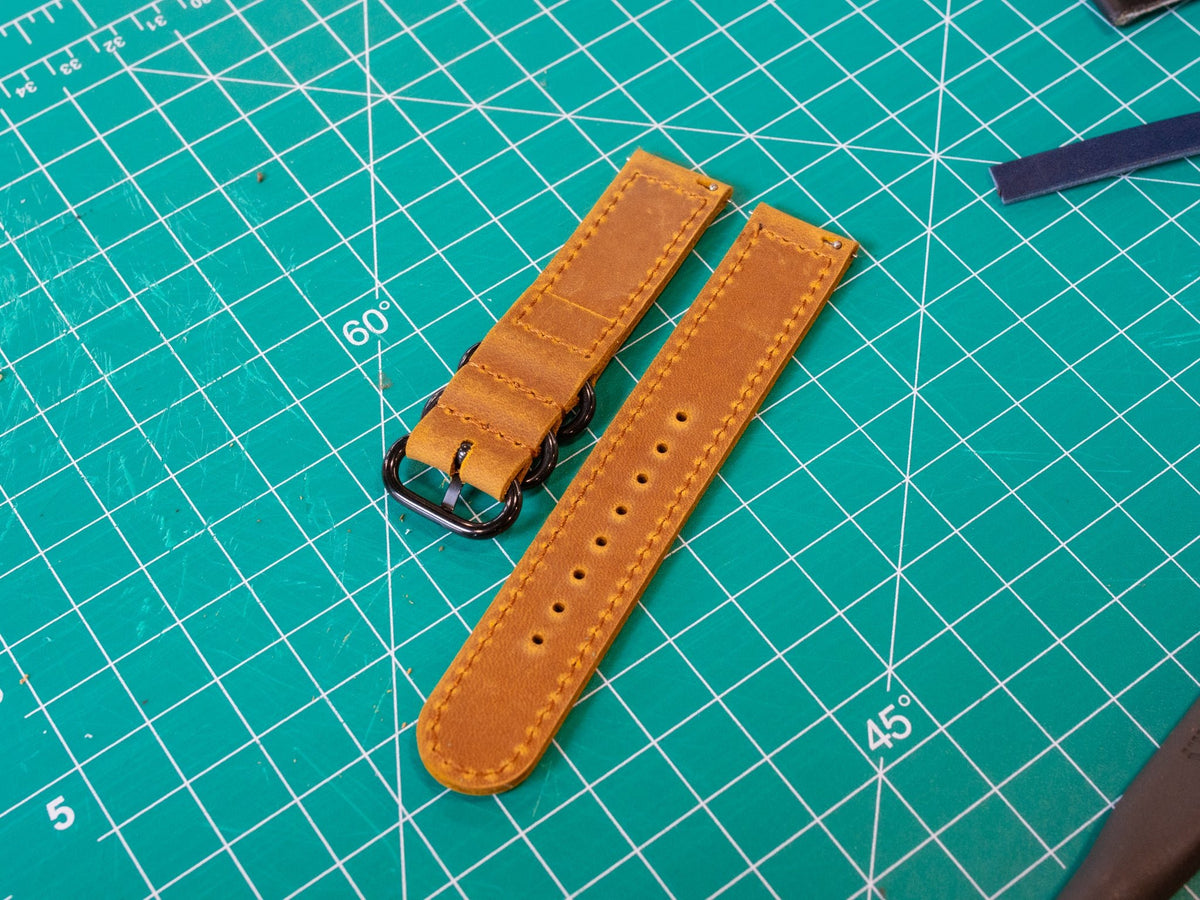 Leather Watch Band 2 piece - Camel