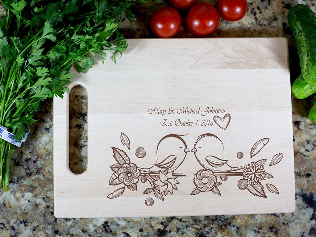 Personalized Wooden Cutting Board Birds Cutting Boards - olpr.