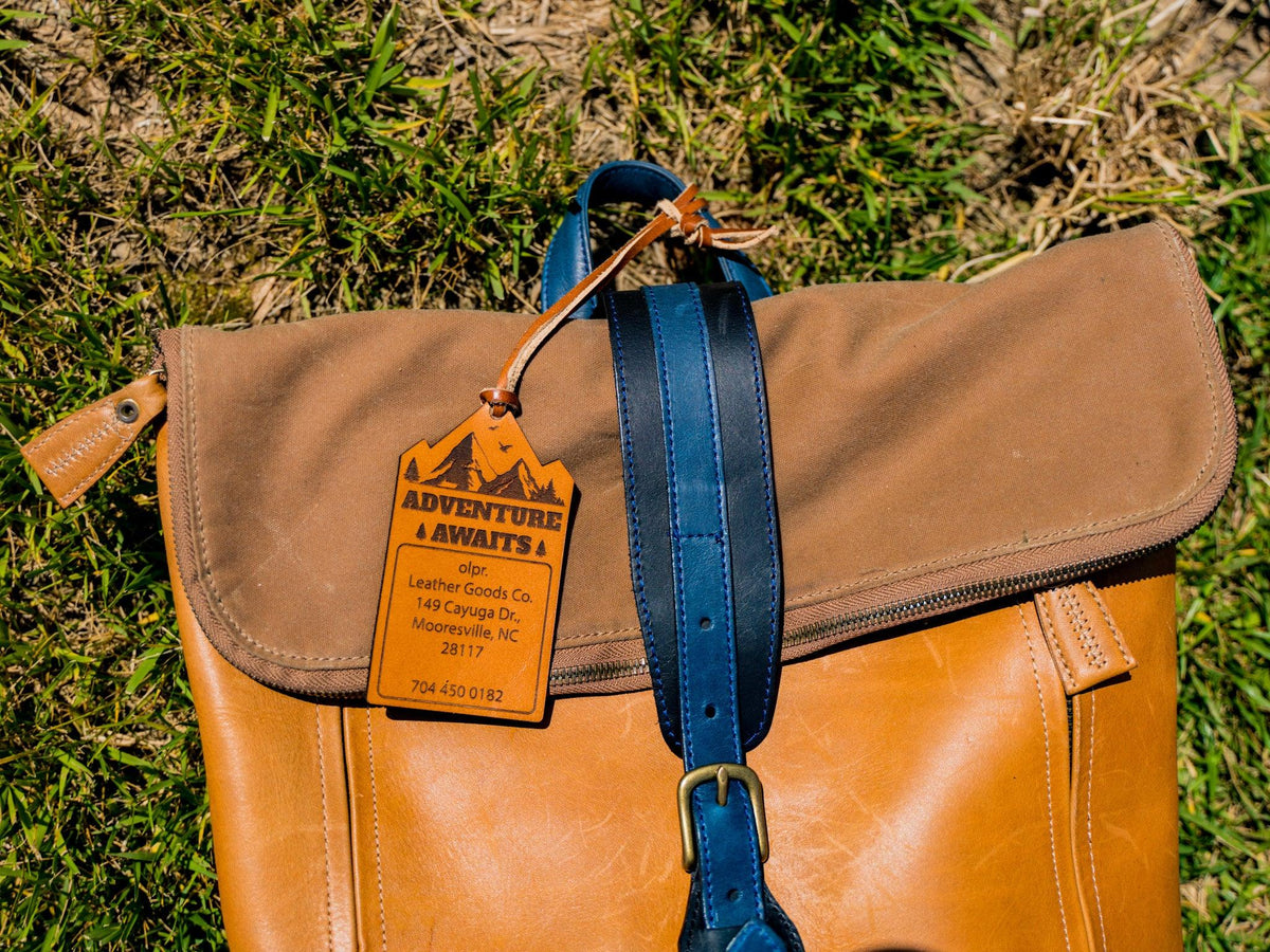 Milwaukee Leather Luggage Tag Adventure - Natural Travel Tag - olpr.