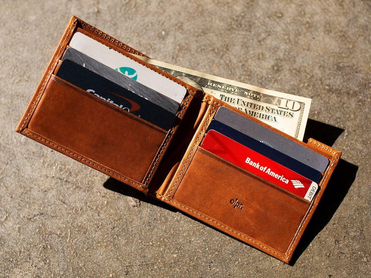 Classic Leather Bifold Wallet - Natural Wallet - olpr.