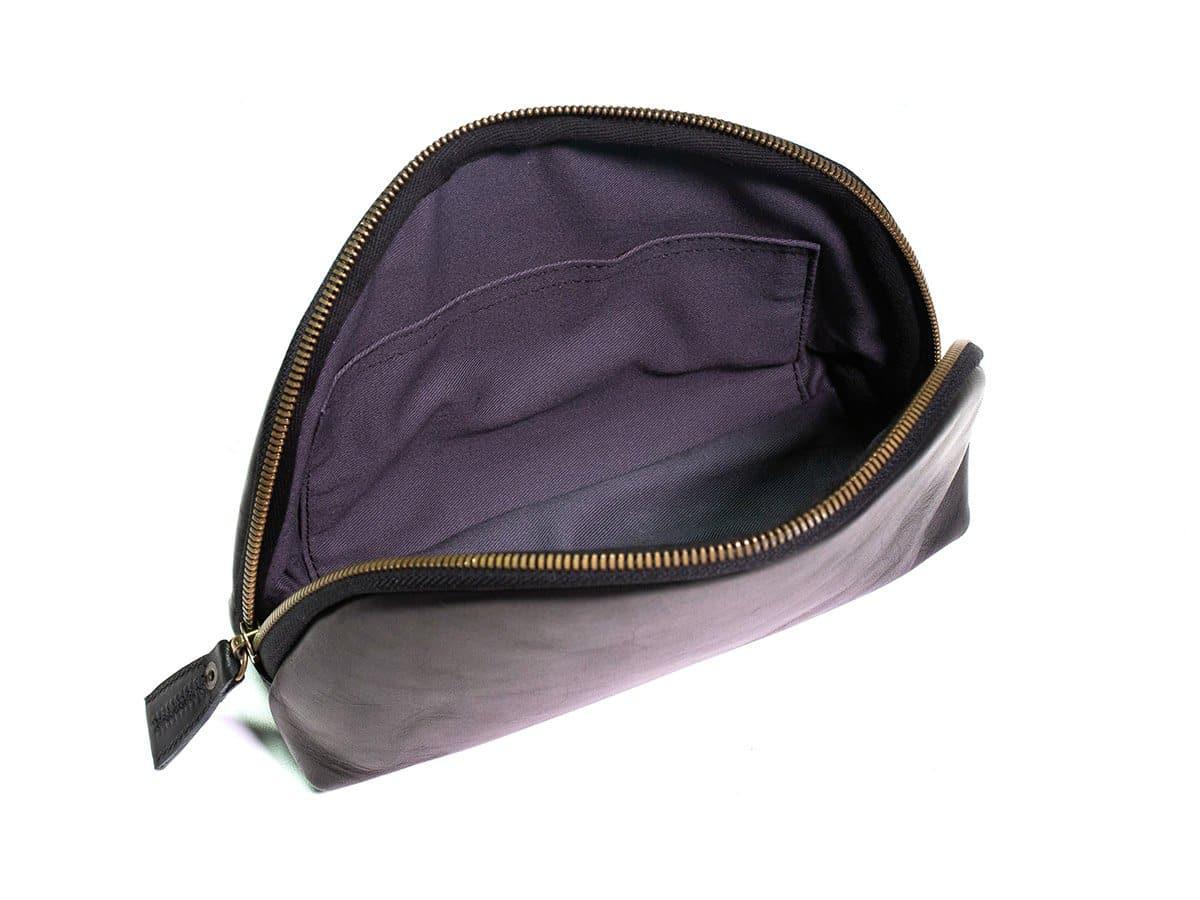 Milwaukee Leather Zipper Pouch - Black Toiletry Bag - olpr.