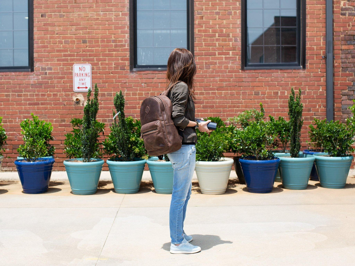 Crazy Horse Leather Backpack City - Brown Backpack - olpr.