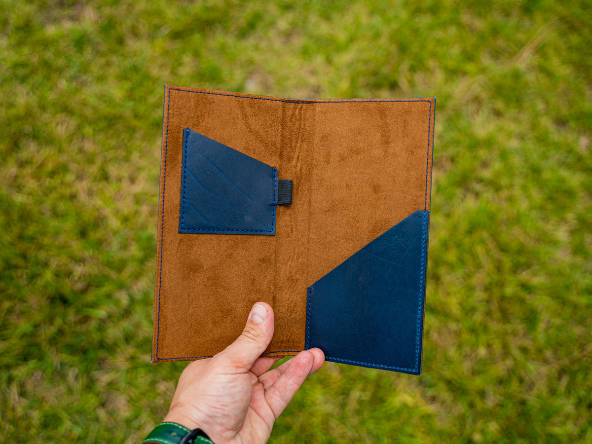 Milwaukee Leather Checkbook Cover - Navy Checkbook Covers - olpr.