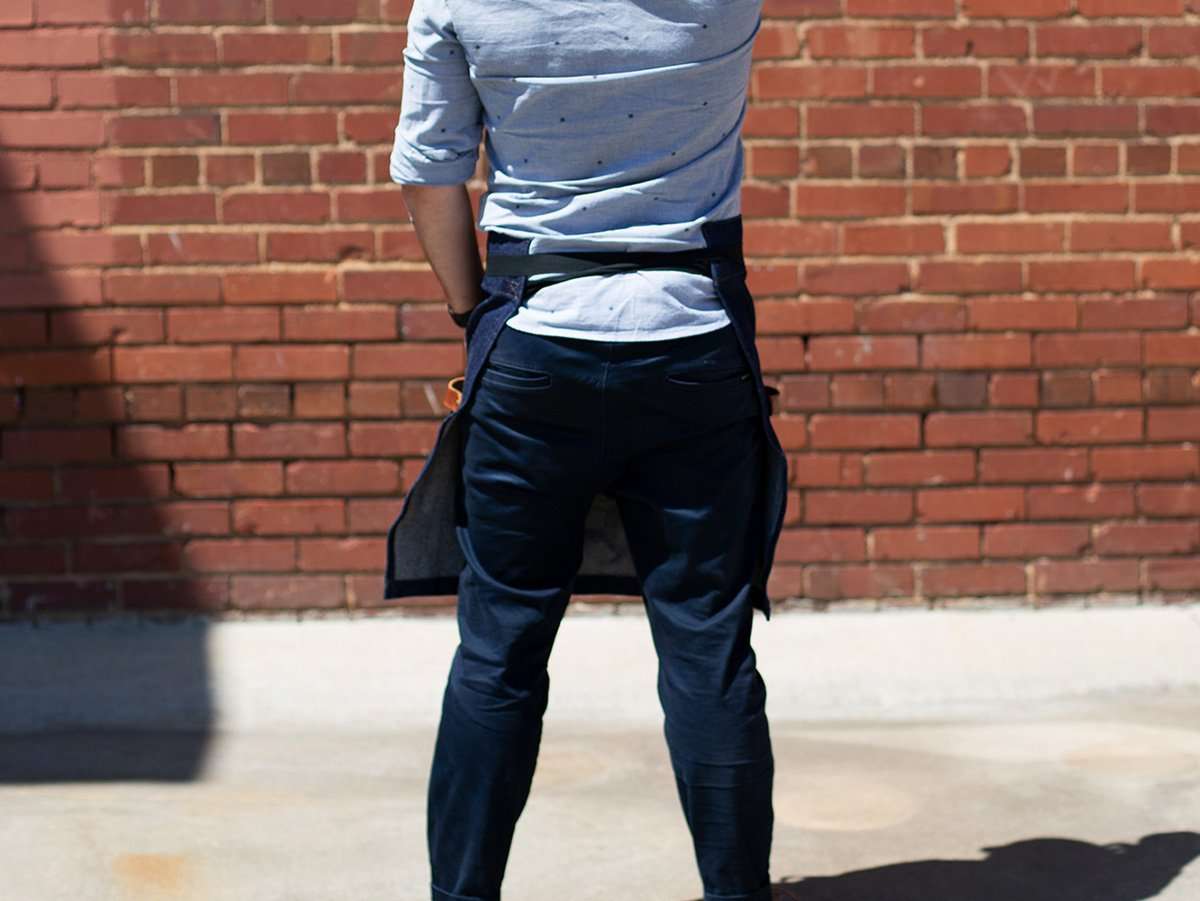 Waiters Waist Apron of Denim - Blue Apron - olpr.