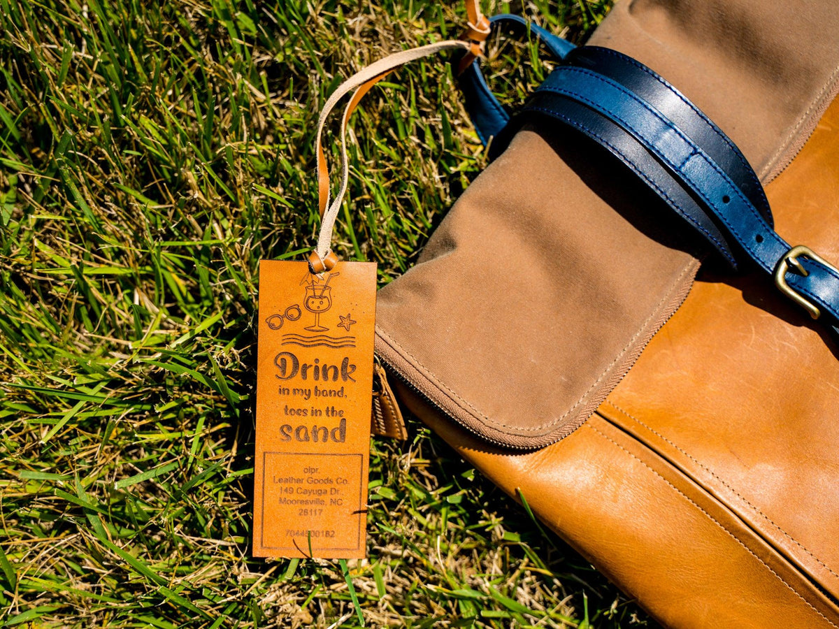 Milwaukee Leather Luggage Tag Drink - Natural Luggage Tags - olpr.