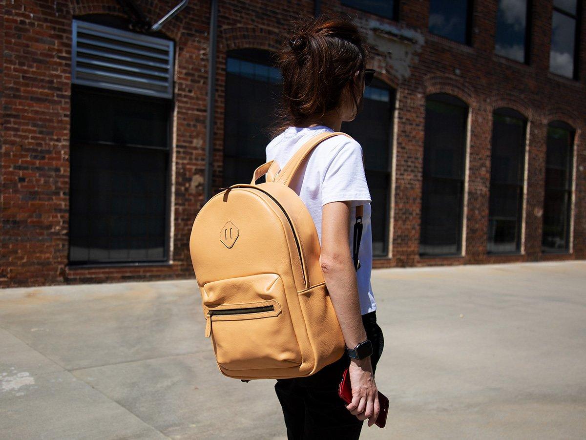 Italian Leather Backpack City - Cream Backpack - olpr.