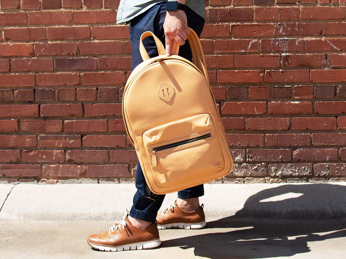 Italian Leather Backpack City - Cream Backpack - olpr.