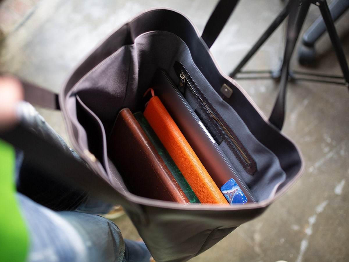 Leather Tote Bag Jess - Black Women Bag - olpr.