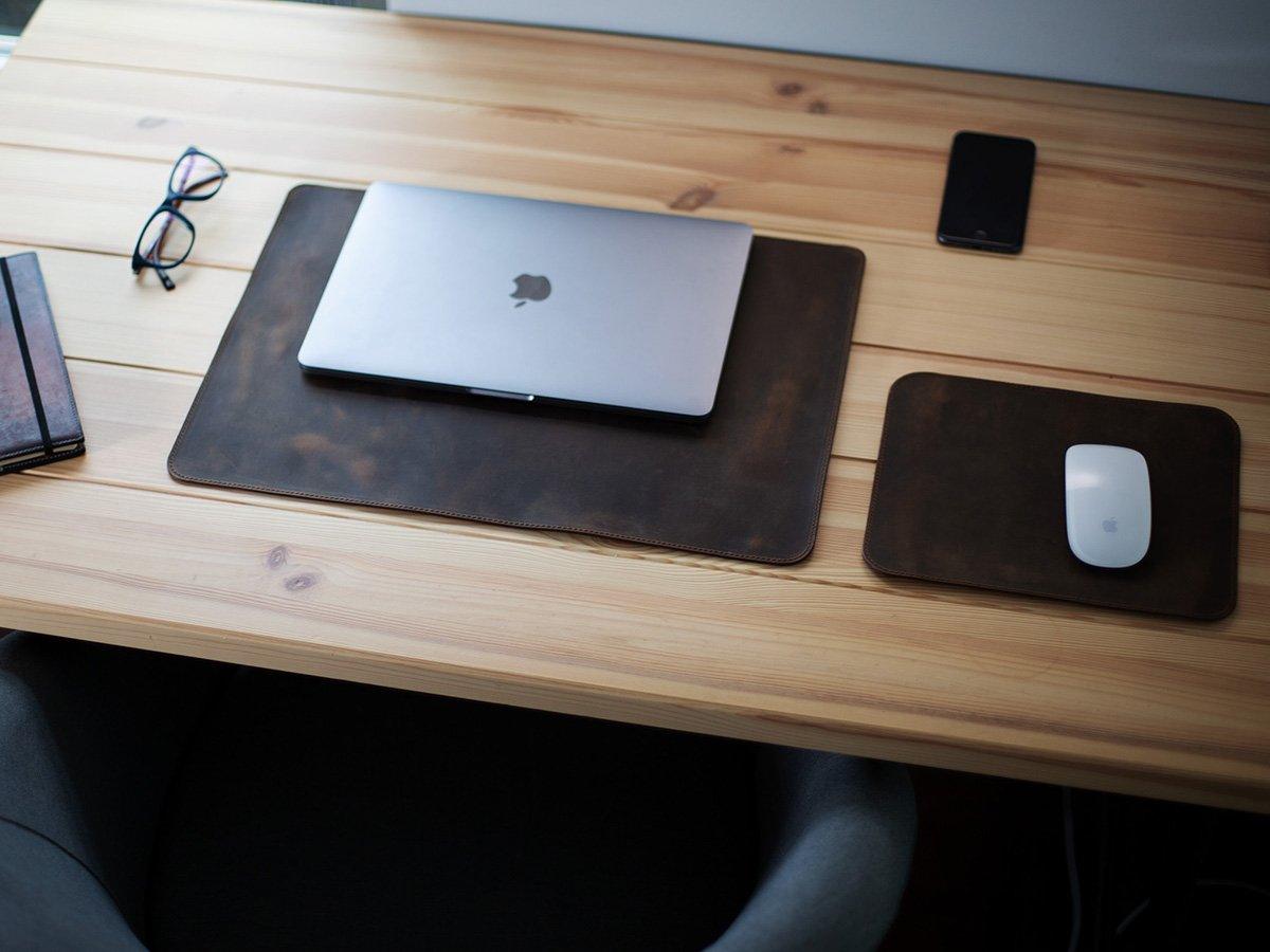 Leather Placemat Milwaukee - Dark Chocolate Desk Pad - olpr.