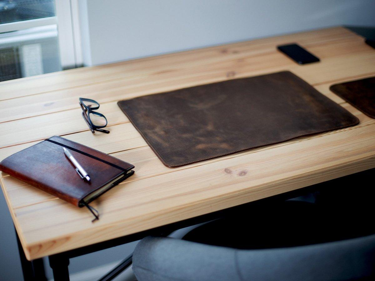 Leather Placemat Milwaukee - Dark Chocolate Desk Pad - olpr.