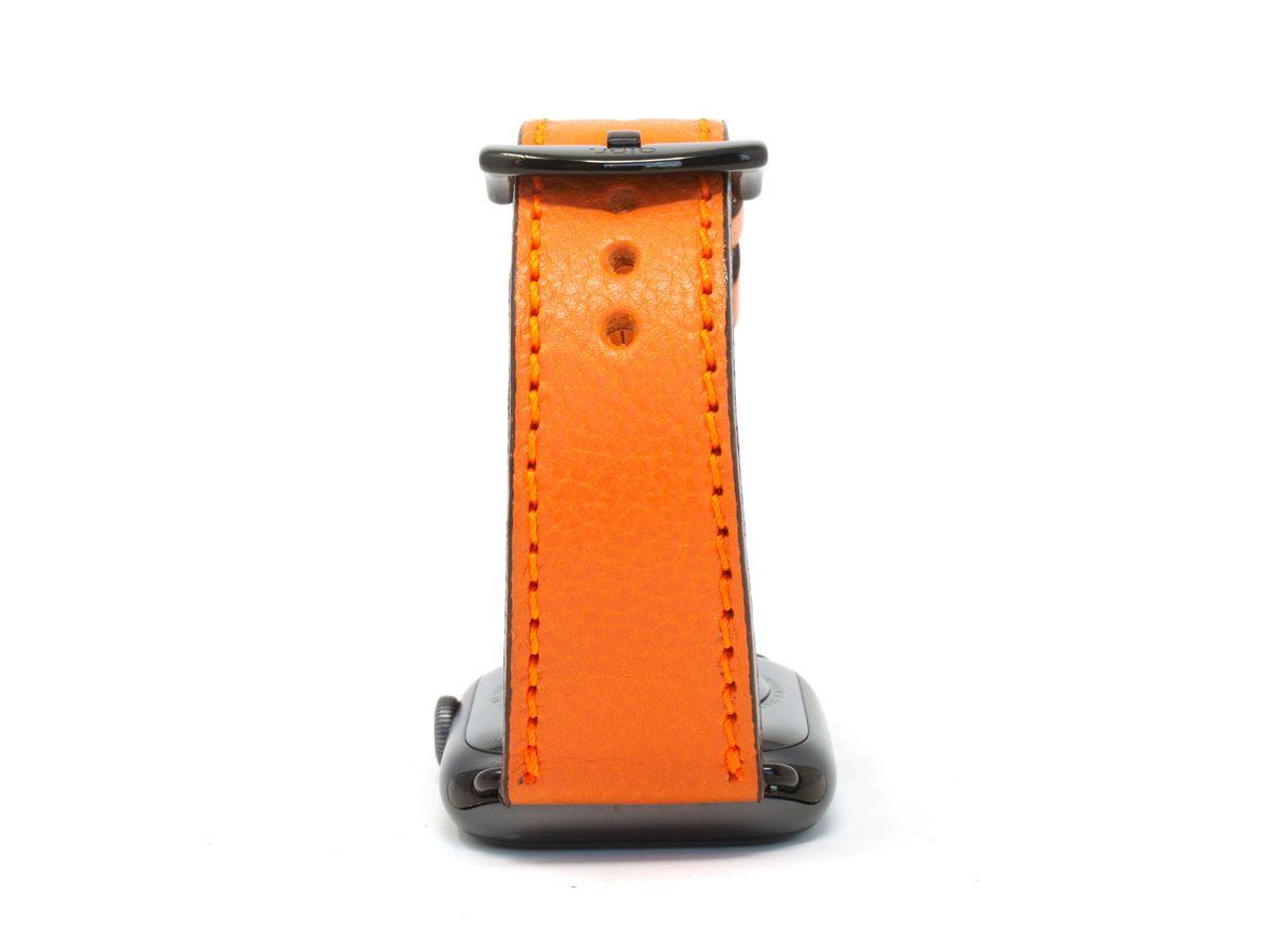 Italian Leather Apple Watch Band - Orange iWatch Strap - olpr.