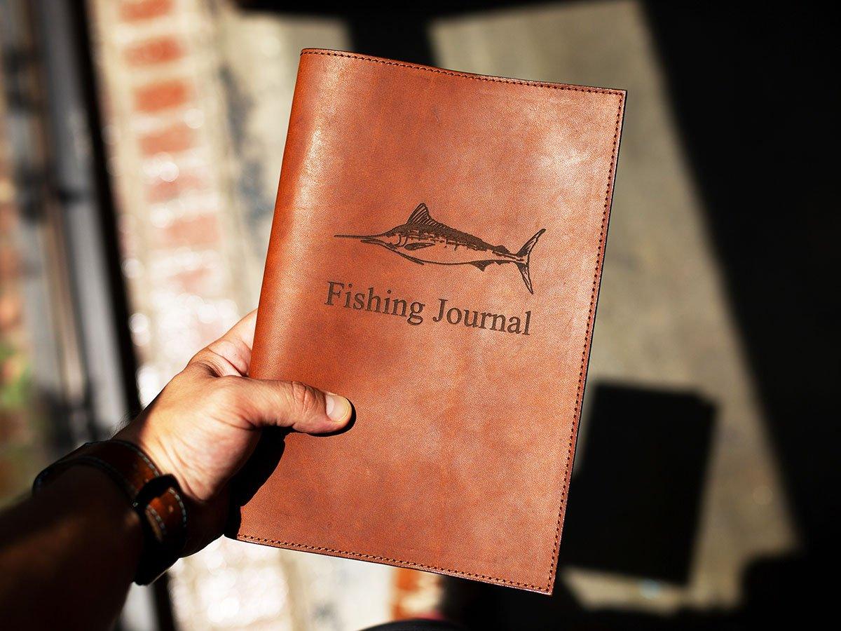 Fishing Journal With Milwaukee Leather Cover - Tan Journal - olpr.