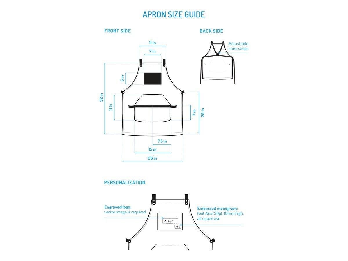 Bib Apron with Pockets - Black