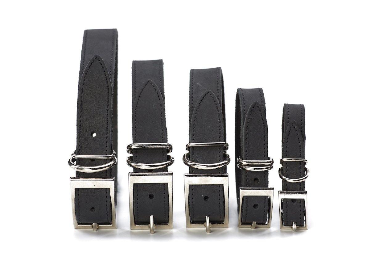 Crazy Horse Leather Dog Collar - Black Pet collar - olpr.